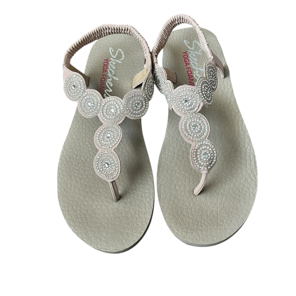 Skechers Womens Mediation Stars Sparkle Light Pink Sandals Size 9 - Picture 1 of 6